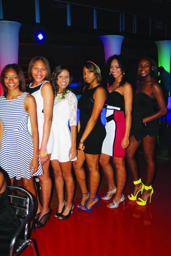 (From left to right) Jaylin Wilson, Aryiana Locke, Shayla Zion, Jayde Irving, Savannah Branson, and Lauren Able strut their stuff at this year’s Homecoming dance.