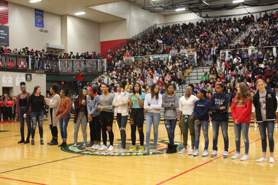 Lawrence North encourages athletes through pep rally