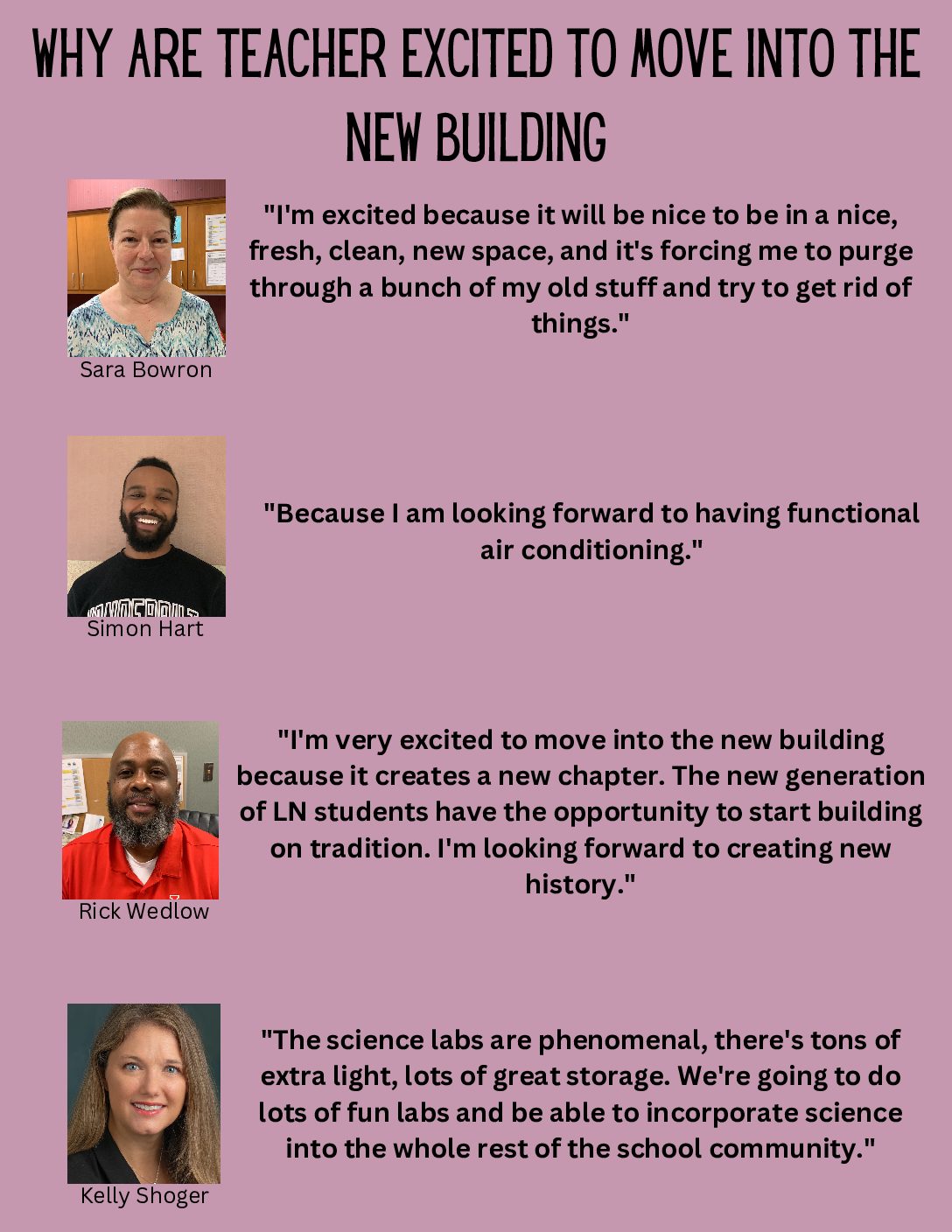 Why are teachers excited to move into the new building?
