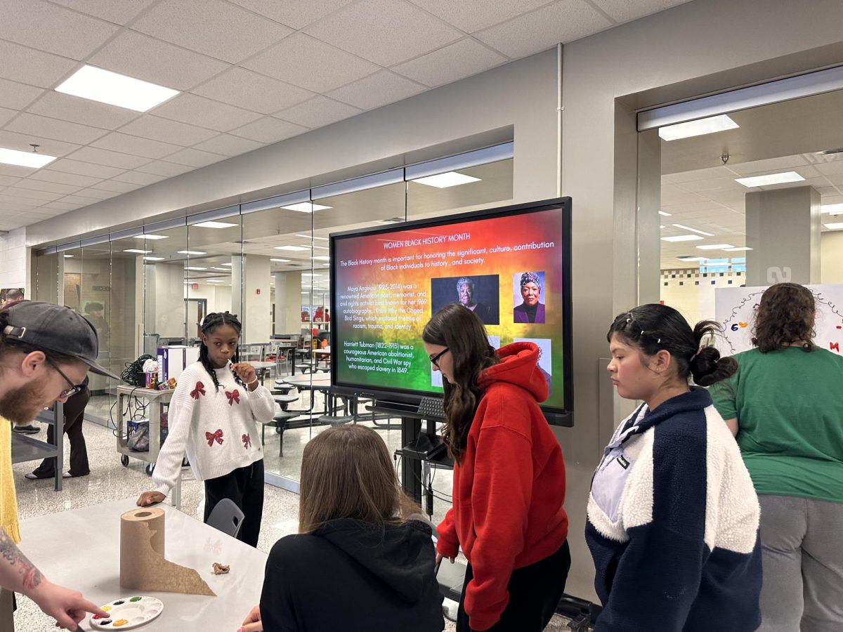 Kelly Britton's Ed. Professions class taught the history of Black History Month, during G2 and G3 on Monday, March 2. Students were able to listen to music, dance, and have fun while also learning the history.